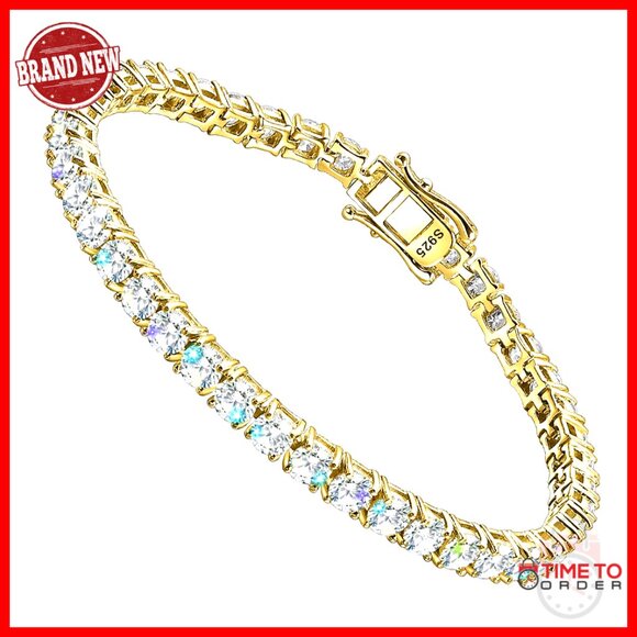 Other - Moissanite Tennis Bracelet Sterling Silver 6.5 Inch Women's Jewelry Gift